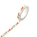 Cinta washi dorada con corazones rojos y estrellas, cinta decorativa de 8mm para diario. - Corazón de Lámina de Oro Blanco