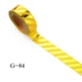 Gouden folie washi tape glanzende gestreepte decoratieve plakband papier knutselen rol - G-84 Goud Streep