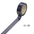 Gold foil polka dot washi tape roll and unrolled display, decorative masking sticker. - Dark Gold Stamping Polka Dot Pattern (G-20)