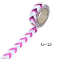 Pink metallic chevron washi tape decorative adhesive sticker for journal craft DIY supplies - Pink Gold Stamping Herringbone Pattern (G-25)