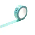 Hellblaues Washi-Tape mit goldenen Schleifen, dekoratives Klebeband für Basteln und Deko - Q-50
