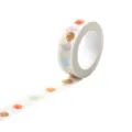 Dekoratives goldgeprägtes Washi-Tape mit bunten Punktmustern für Handlettering. - Q-55