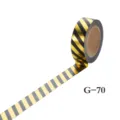Schwarz-gold gestreiftes Washi-Tape Modell für Scrapbooking, Tagebuch und DIY-Basteldekoration. - Diagonalgestreifter Stil (G-70)