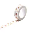Decorative gold foil washi tape with cute marine life patterns, perfect for journals and crafts. - Q-54