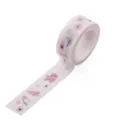 Niedliches Washi Tape mit Vogel und Blumen Muster für Tagebuch und DIY Dekoration. - P-25