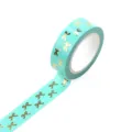 Goldfolie Washi Klebeband mintgruen Farbe mit niedlichen Schleifen dekoratives Bastelband. - Q-46