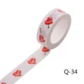 Japanische Goldfolien-Washi-Tape mit rotem Herz-Pfeil-Muster zum Dekorieren von Basteltagebüchern. - Q-34