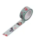 Cute cartoon animal washi tape roll, light green decorative planner masking sticker for DIY crafts. - Forest Animals (P-38)