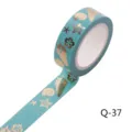 Blue gold foil washi tape seashell starfish pattern decorative adhesive paper sticker for journal craft - Q-37