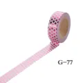 Pink foil grid washi tape for journaling and DIY craft decorative masking paper tape rolls - Plaid Style (G-77)