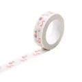 Gold foil washi tape roll decorative stationery adhesive tape flamingo pineapple design for journaling. - Q-53