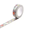 Black and white striped gold foiled washi tape decorative masking tape roll for DIY crafts planner - Q-64