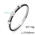 Edelstahl Mesh Herren Armband mit Sechseck Plakette und Magnetverschluss stilvoll 210mm - KB147787-KLHQ