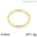 Minimalistische titanium stalen ring met kleine zirkonia, gouden ring maat 6 tot 10. - Maat 6 / Goud