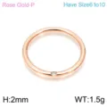 Minimalistische roségoud titanium stalen ring met kleine steen, maat 6 tot 10 beschikbaar. - Maat 6 / Roségoud