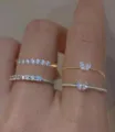 Elegant heart-shaped stone rings and eternity bands in gold and silver finishes - Multi Style Mixed Series (5973301) / Gold and Silver