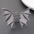 Punk style gunmetal bat wing metal hair claw clip for women's edgy hair styling - Gun Black (3513)