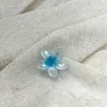 Blue mermaid gradient plumeria flower hair claw clip with pearlescent finish for women - Plumeria (3796) / 4cm / Blue Gradient