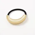 Minimalist geometric gold metal arc elastic hair tie for women in high-gloss finish - Smooth Single Layer Style (3794) / Gold