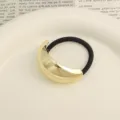 Minimalist gold curved metal geometric elastic hair tie for stylish women accessories - Smooth Arch Style (3793) / Gold