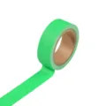 Green fluorescent cloth tape variant showing rolled and extended tape on clean background. - Green
