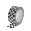Schwarz-weiß kariertes Klebeband, minimalistisches Gitter-Design für DIY-Verpackung und Dekoration. - Schwarz Weiß Karo