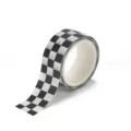 Zwart-witte ruitjes washi tape rol, decoratieve plakband voor DIY journaling en knutselen. - Zwart Wit