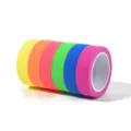 Colorful fluorescent cloth tape stack, vibrant neon colors, multi-color set for stage. - 6-Color Set (White Core)