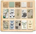 Vintage Scrapbook Papier Set, Retro Tagebuch Aufkleber und botanische Schmetterling Schreibwaren. - Schmetterlingsgeflüster