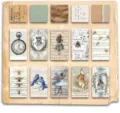 Vintage Scrapbook Papier Set, retro Tagebuch Collage dekorative Materialien für DIY Basteln. - Bernstein