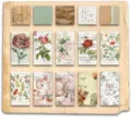 Vintage Scrapbooking Materialpapier Set, retro botanische Blumen Schmetterlinge, 1 Packung. - Blumensprache