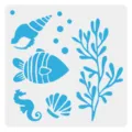 Mariene Schilderij Sjabloon Blauw Oceaan Thema DIY Airbrush Patroon Variant Stijl - Oceaan nr. 3