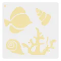 Oceaan thema schilderij sjabloon DIY ambachtelijke tekening sjabloon met vis en schelpen. - Oceaan nr. 8