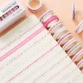 Washi Klebeband Set 8mm Regenbogen DIY Tagebuch dekorative Klebeband Rolle fuer Bastelei - Karmesinrote Pfirsichblüte