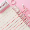 Washi tape set 8mm narrow decorative masking tapes colorful DIY journal stickers 10 rolls box - Rouge Red