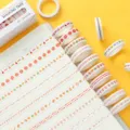 Washi tape set, 8mm basic rainbow masking tape rolls for DIY journaling and decoration. - Caramel Orange