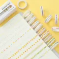 Washi Tape Set 8mm Narrow Rainbow Journaling Decorative Sticker Boxed Rolls 10Pcs - Warm Yellow