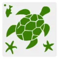 Groene Zeeschildpad Sjabloon voor DIY Schilderwerk en Spuitkunst Knutselprojecten - Oceaan nr. 19