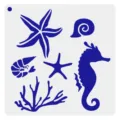 Marien thema holle schilderij sjabloon DIY airbrush sjabloon met schattige zeedieren. - Oceaan nr. 20