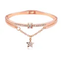 Rosegouden armband met fonkelende ster hanger en kristal details - Ster Hanger Armring / Roségoud (Enkele Ster Hanger Armring)