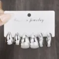 Parure de 3 paires de boucles d'oreilles rétro en métal argenté au design minimaliste. - Lot de 3 Paires de Créoles Épaisses Argentées (5789202HB) / Argent