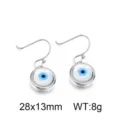 Boze oog titanium staal ronde oorbellen, stijlvolle minimalistische modesieraden. - Oorbellen / Zilver