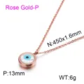 Roségoud Boze Oog Ketting Titanium Staal Hanger Dames Mode Sieraden Accessoires - Ketting / Roségoud