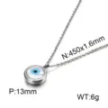Roestvrijstalen boze oog hanger ketting met ketting, modieuze sieraden voor dames. - Ketting / Zilver