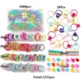 Comprehensive 1221pcs kids hair accessories set featuring colorful ties and clips. - 1221Pcs Hair Accessory Gift Box (8277001)