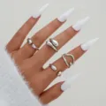 Elegante set van 4 onregelmatige glanzende zilveren knokkelringen voor dames, minimal-stijl - Minimalistische open 4-delige set (5733702HB)