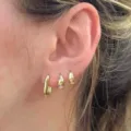 Elegante conjunto de pendientes chapados en oro con creativos diseños geométricos. - Estilo Combo de Hebilla de Oreja Multiforme Dorado (5934101)