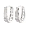 Elegantes pendientes de aro en forma de U para mujer con circonitas cúbiche micro-pavé - Hebilla de Oreja Forma U (6058306) / L / Plateado