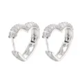 Pendientes de aro elegantes con forma de corazón en plata con circonitas cúbicas - Hebilla de Oreja Forma Corazón (6058406) / L / Plateado