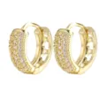 Pendientes de aro dorados con elegantes circonitas engastadas en micro-pavé - Hebilla de Oreja Redonda (6058502) / M / Dorado